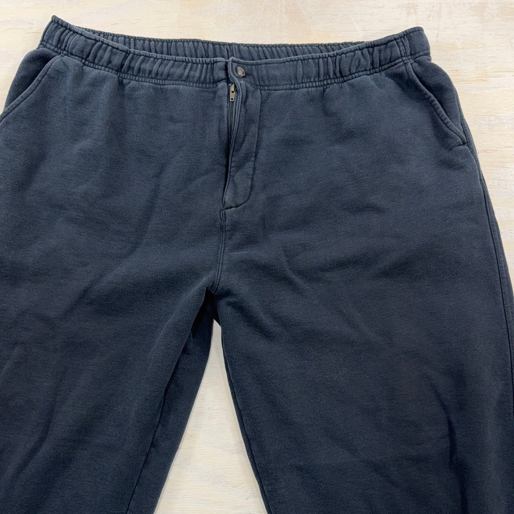 LL Bean Sweatpants XXL Ankle Zip Elastic Waist Pockets Navy Blue Mens